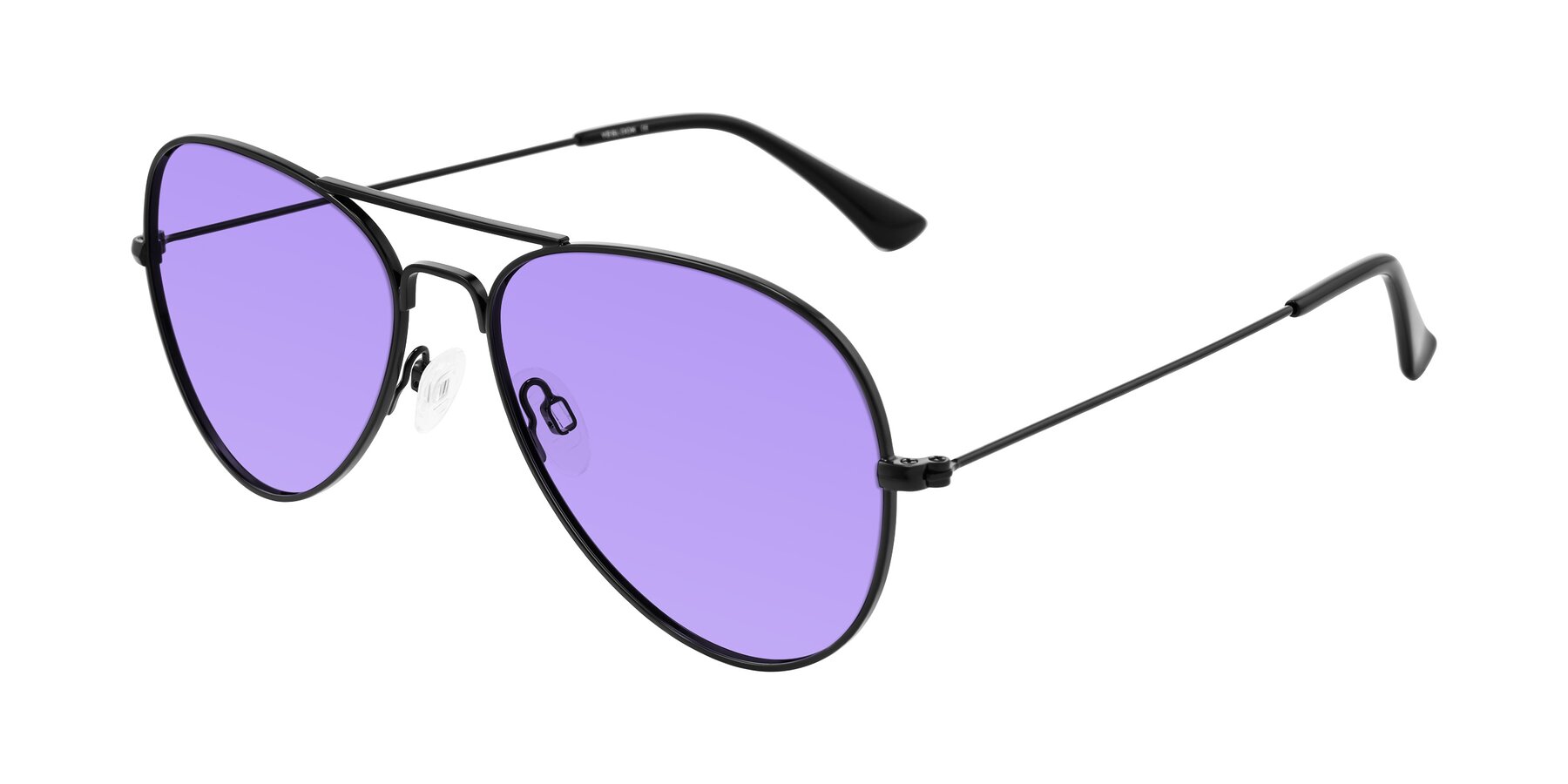 Angle of Yesterday in Black with Medium Purple Tinted Lenses
