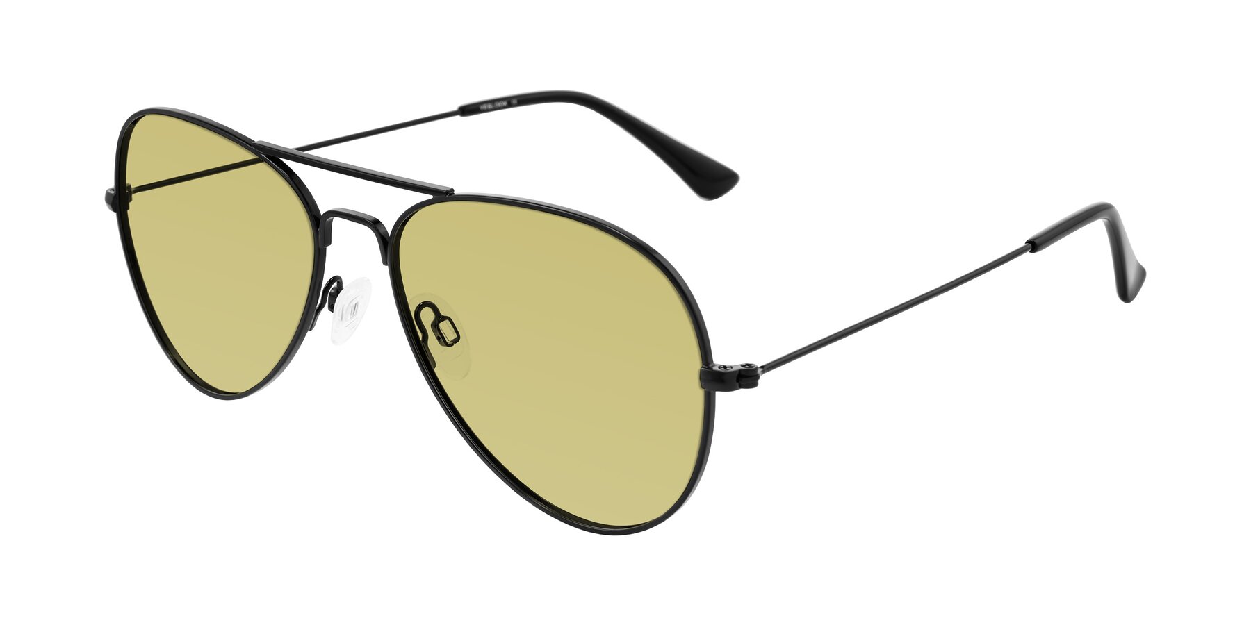 Angle of Yesterday in Black with Medium Champagne Tinted Lenses