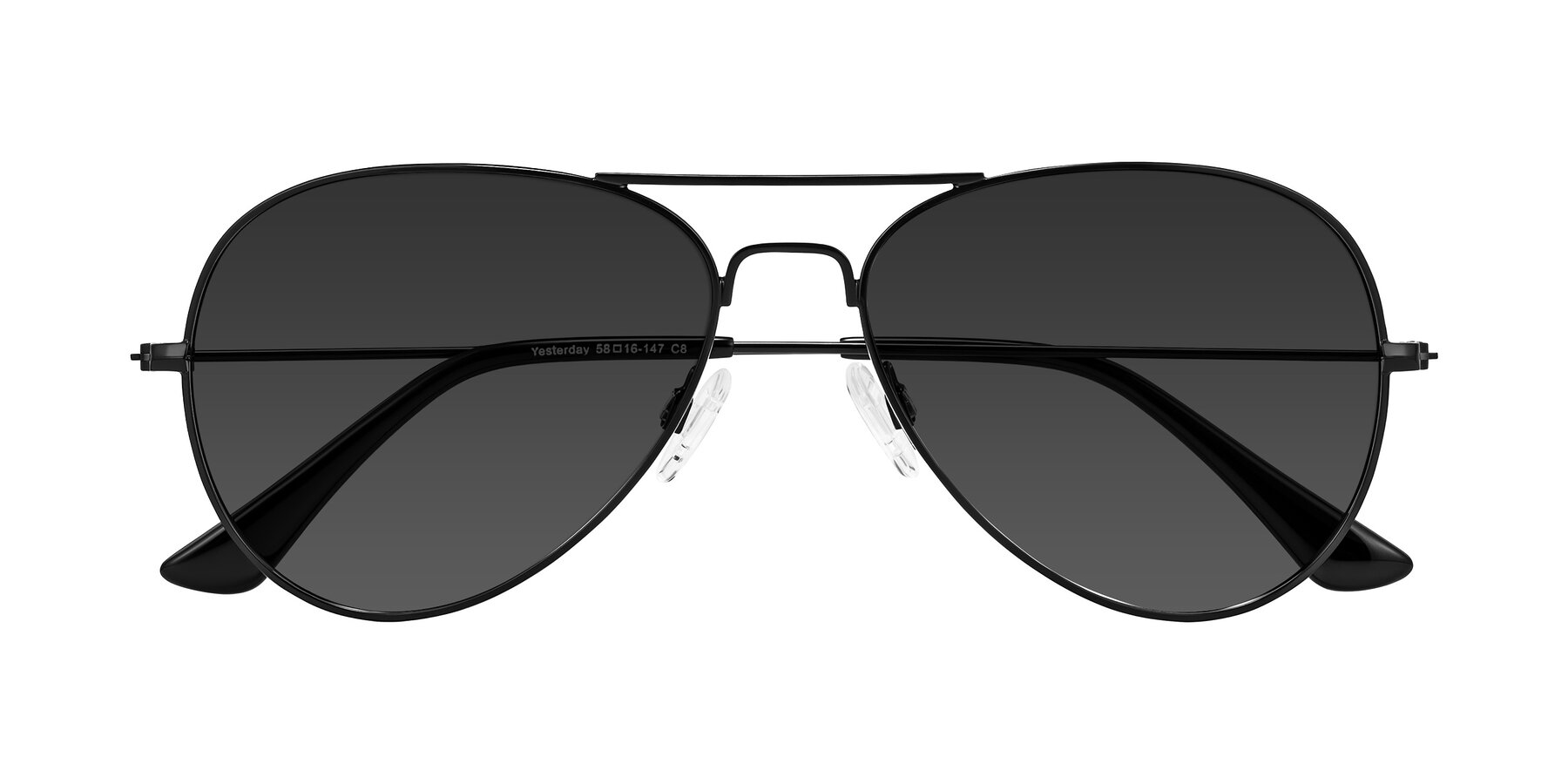 Folded Front of Yesterday in Black with Gray Tinted Lenses
