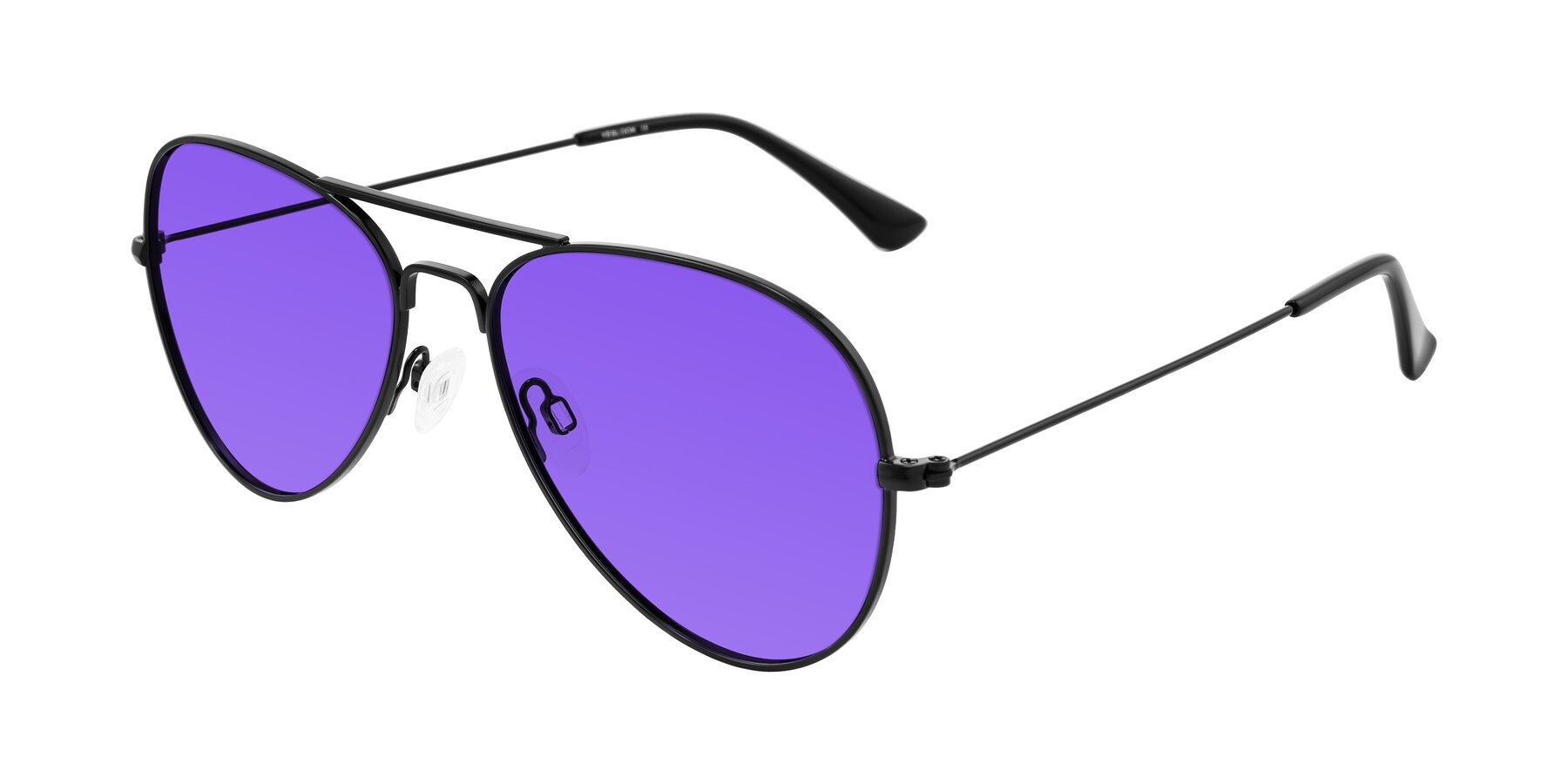 Angle of Yesterday in Black with Purple Tinted Lenses