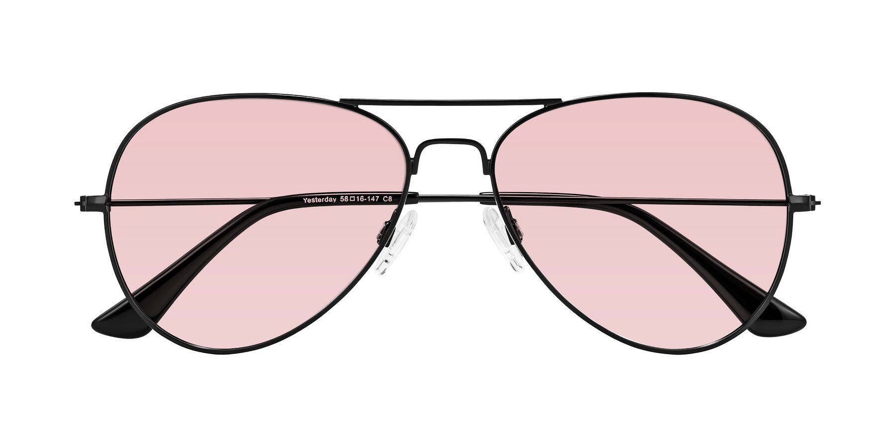 Folded Front of Yesterday in Black with Light Garnet Tinted Lenses