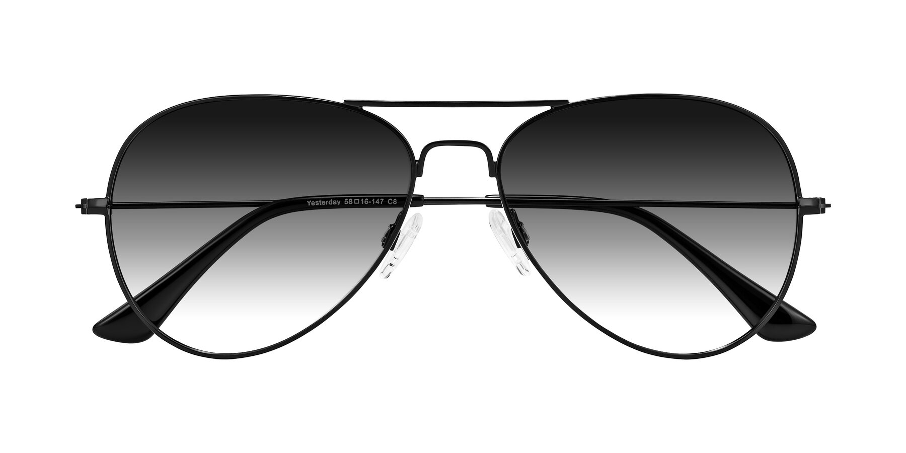 Folded Front of Yesterday in Black with Gray Gradient Lenses