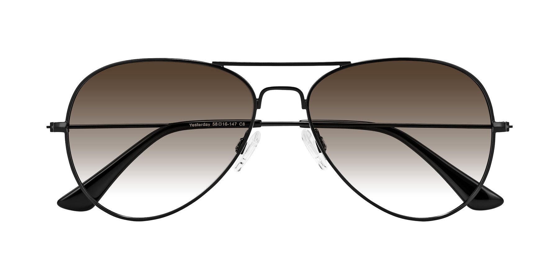 Folded Front of Yesterday in Black with Brown Gradient Lenses