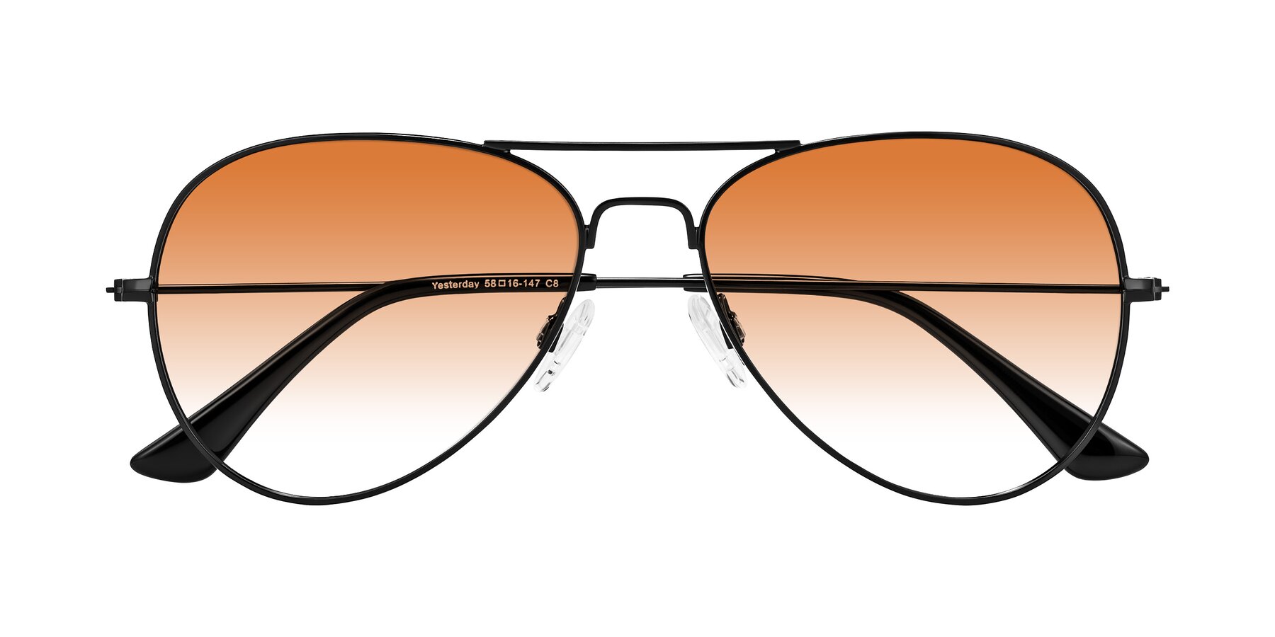 Folded Front of Yesterday in Black with Orange Gradient Lenses