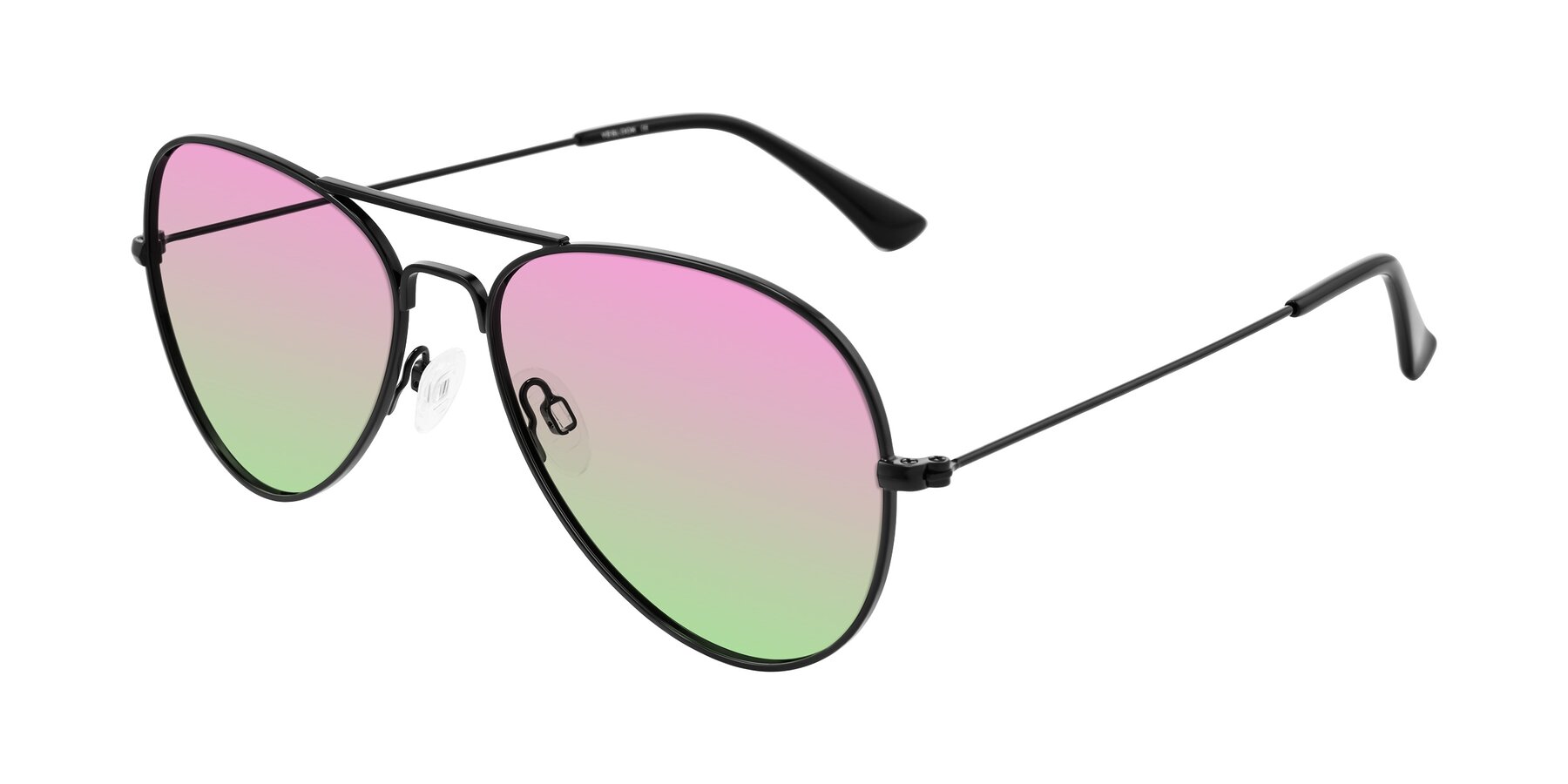 Angle of Yesterday in Black with Pink / Green Gradient Lenses