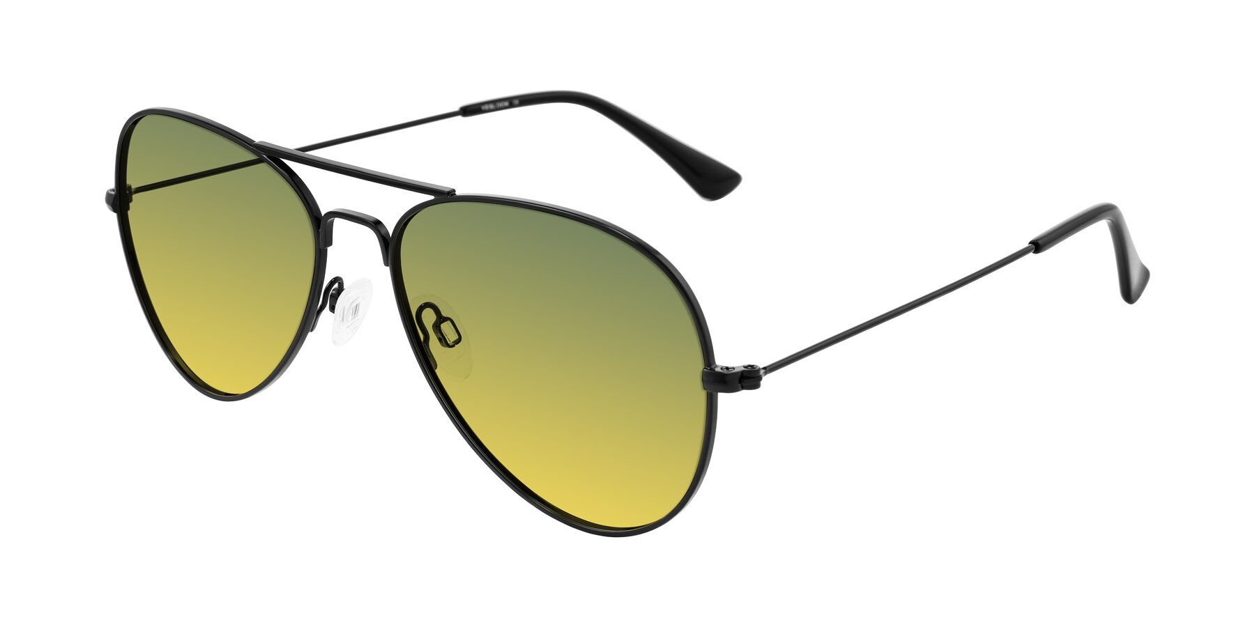 Angle of Yesterday in Black with Green / Yellow Gradient Lenses