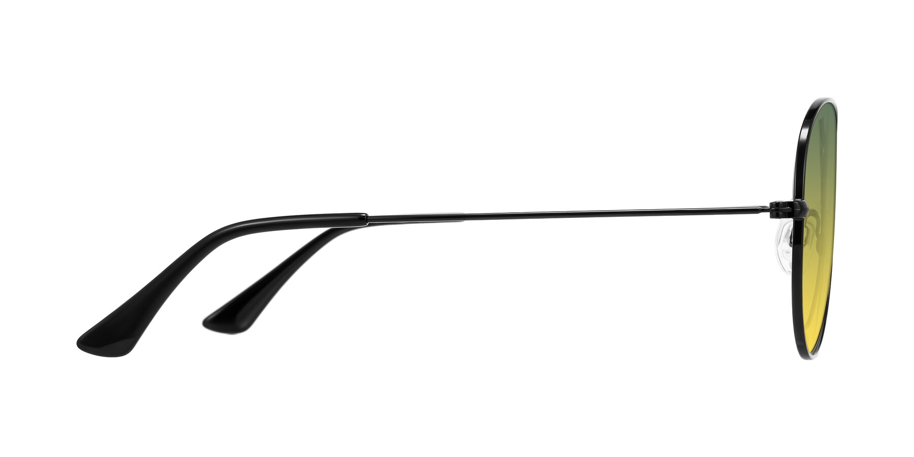 Side of Yesterday in Black with Green / Yellow Gradient Lenses