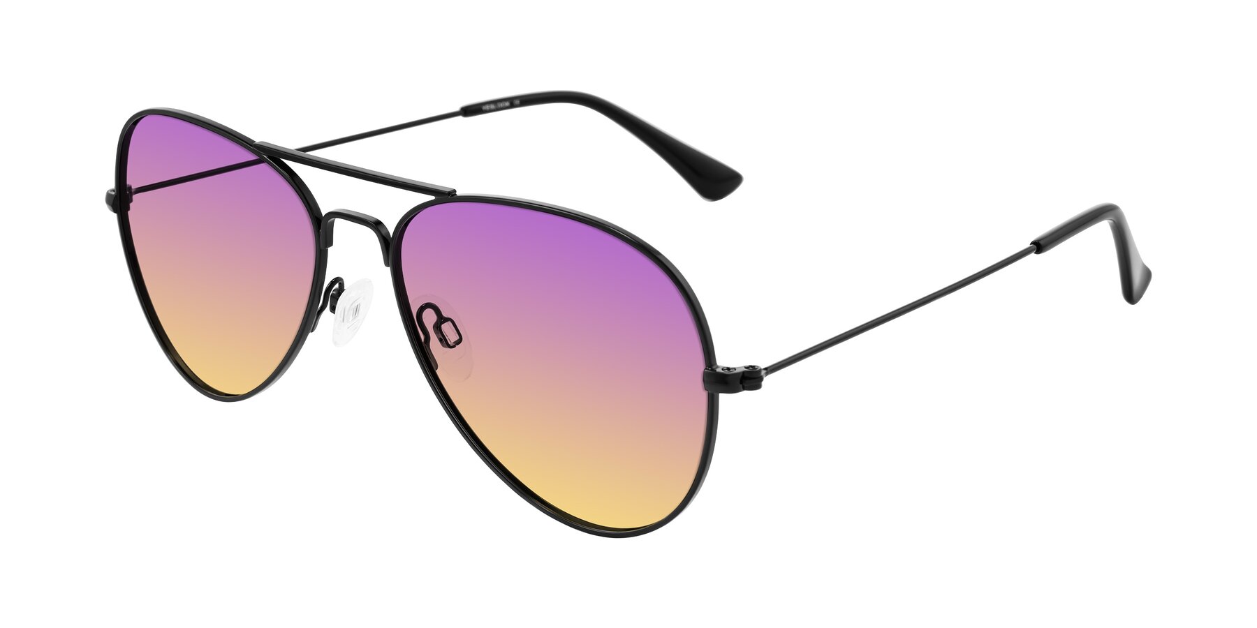 Angle of Yesterday in Black with Purple / Yellow Gradient Lenses