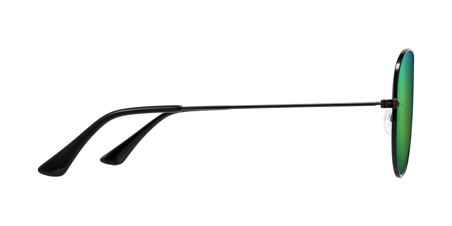 Side of Yesterday in Black with Green Mirrored Lenses