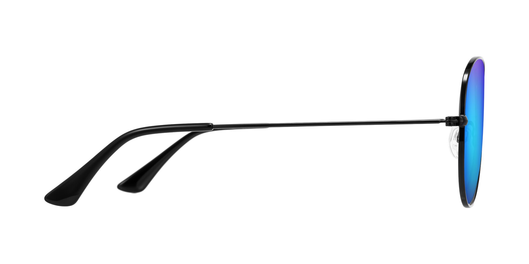 Side of Yesterday in Black with Blue Mirrored Lenses