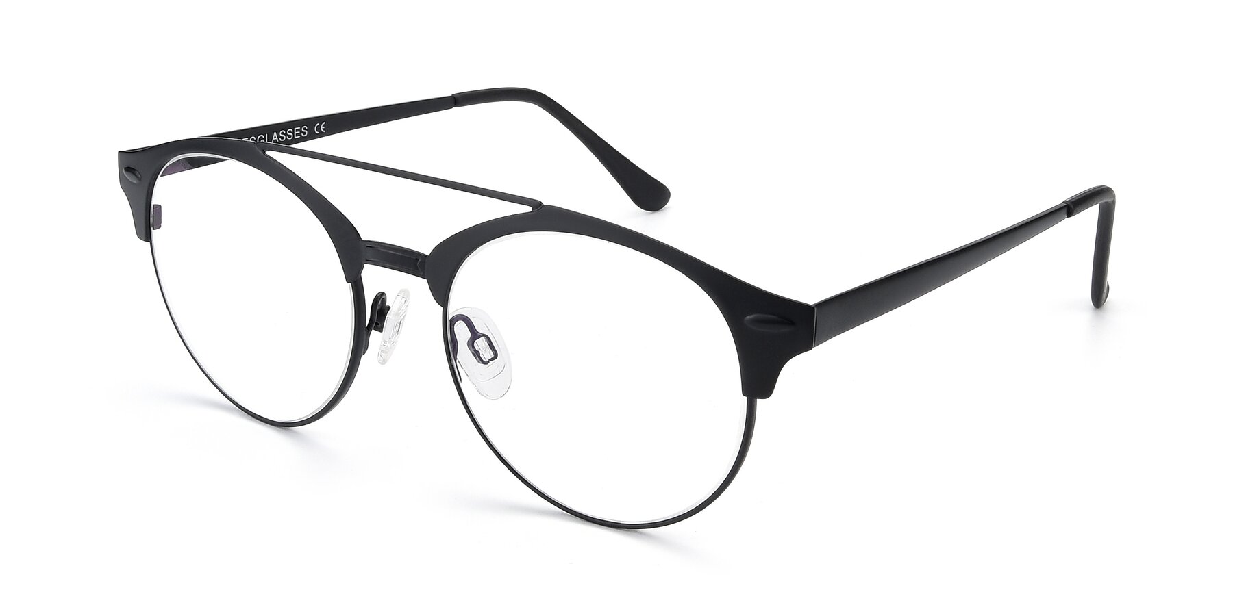 Angle of SSR183 in Black with Clear Reading Eyeglass Lenses