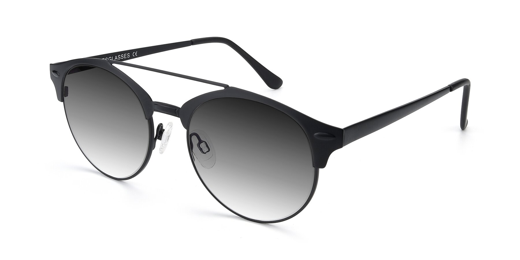 Angle of SSR183 in Black with Gray Gradient Lenses