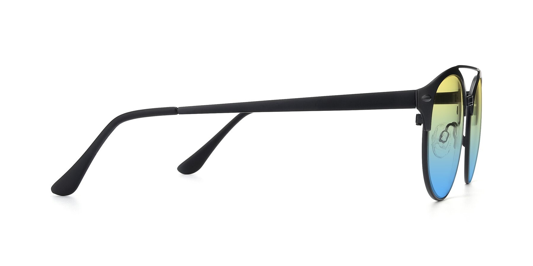 Side of SSR183 in Black with Yellow / Blue Gradient Lenses