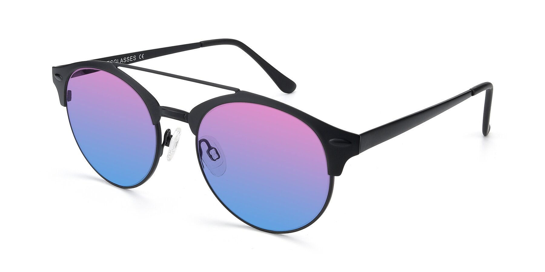 Angle of SSR183 in Black with Pink / Blue Gradient Lenses