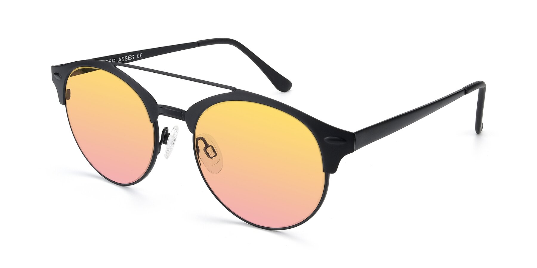 Angle of SSR183 in Black with Yellow / Pink Gradient Lenses