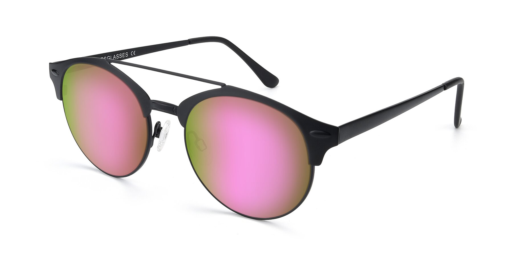 Angle of SSR183 in Black with Pink Mirrored Lenses