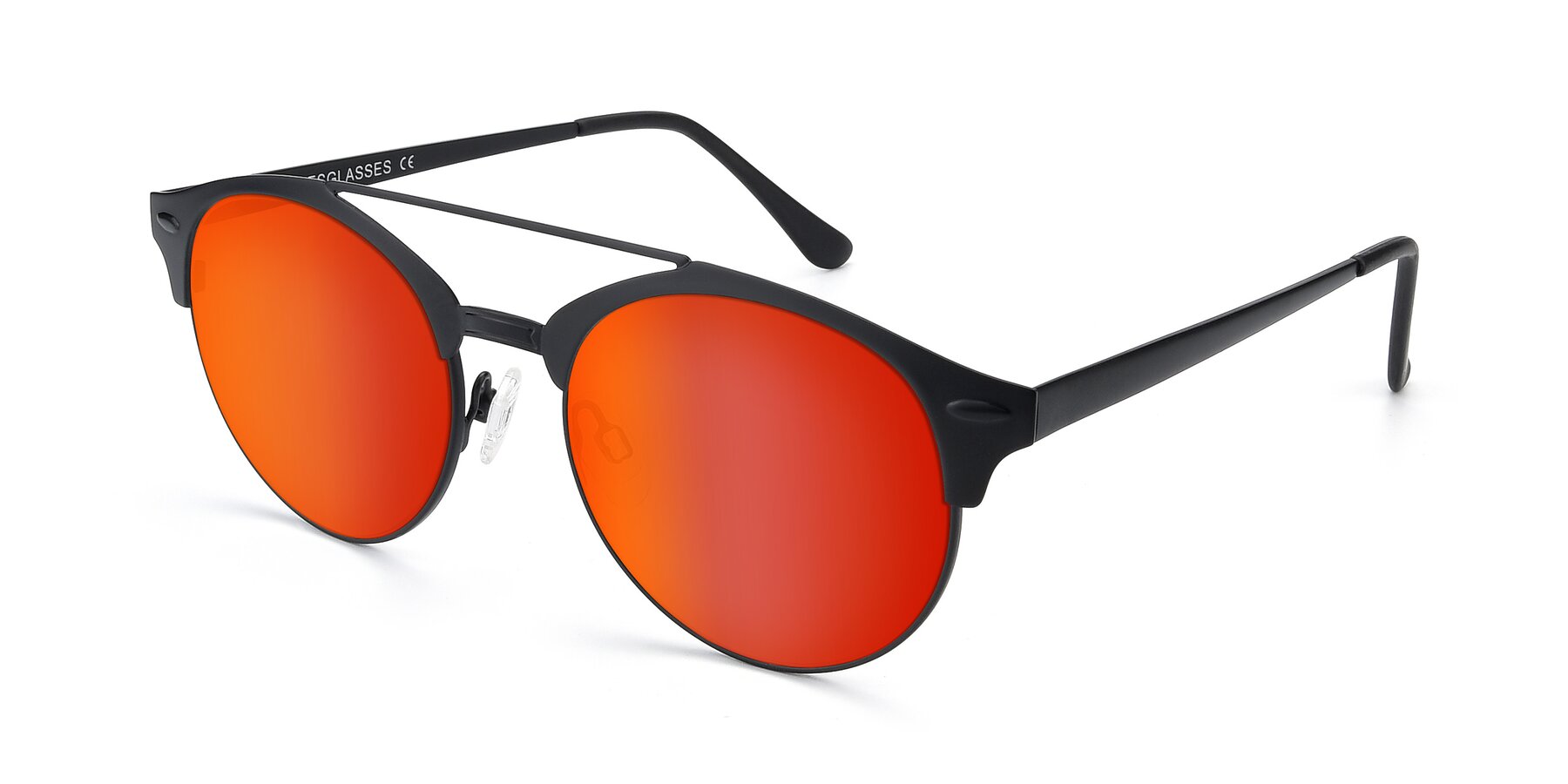 Angle of SSR183 in Black with Red Gold Mirrored Lenses