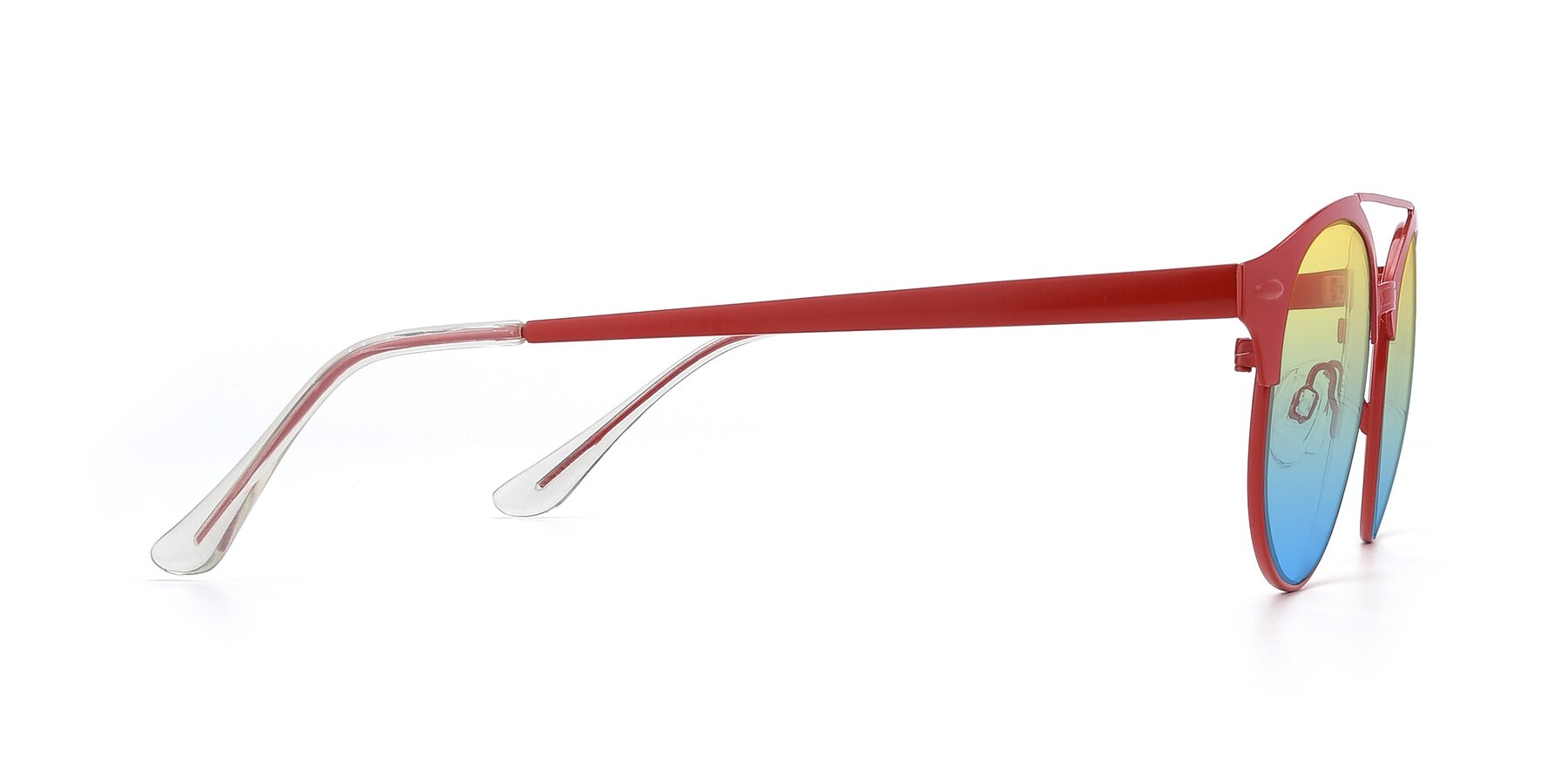 Side of SSR183 in Red with Yellow / Blue Gradient Lenses
