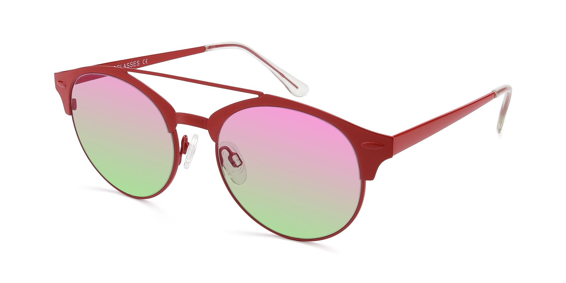 Angle of SSR183 in Red with Pink / Green Gradient Lenses