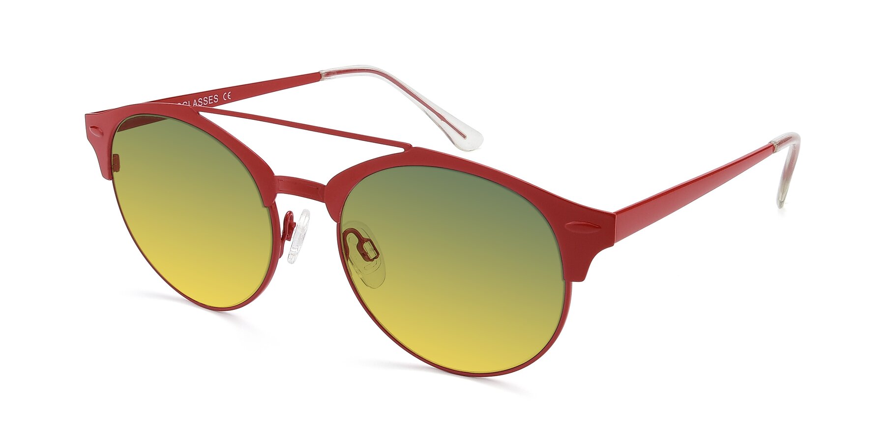 Angle of SSR183 in Red with Green / Yellow Gradient Lenses