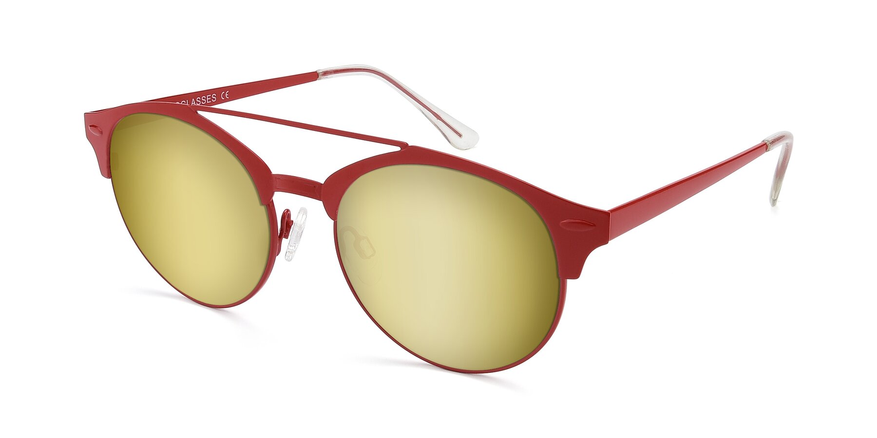 Angle of SSR183 in Red with Gold Mirrored Lenses