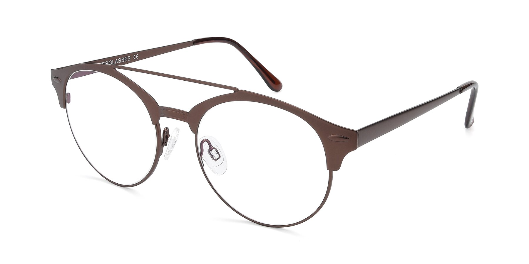 Angle of SSR183 in Chocolate with Clear Reading Eyeglass Lenses