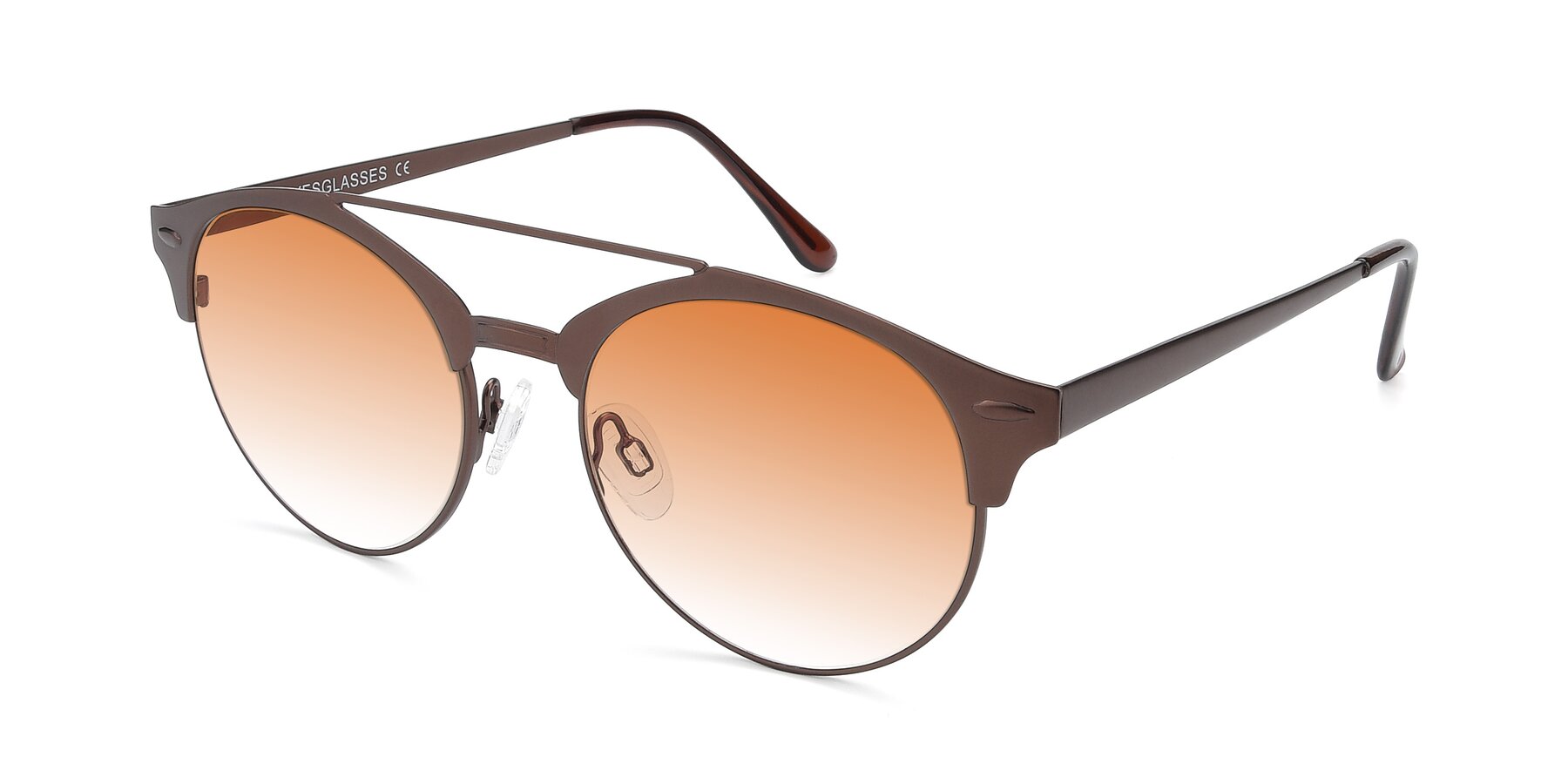 Angle of SSR183 in Chocolate with Orange Gradient Lenses