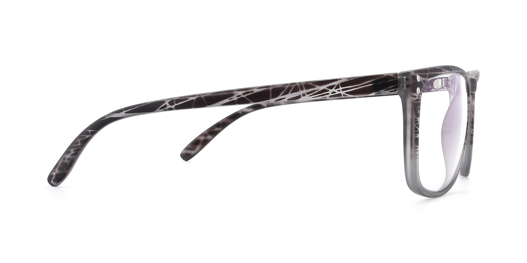 Side of SSR411 in Translucent Floral Grey with Clear Blue Light Blocking Lenses