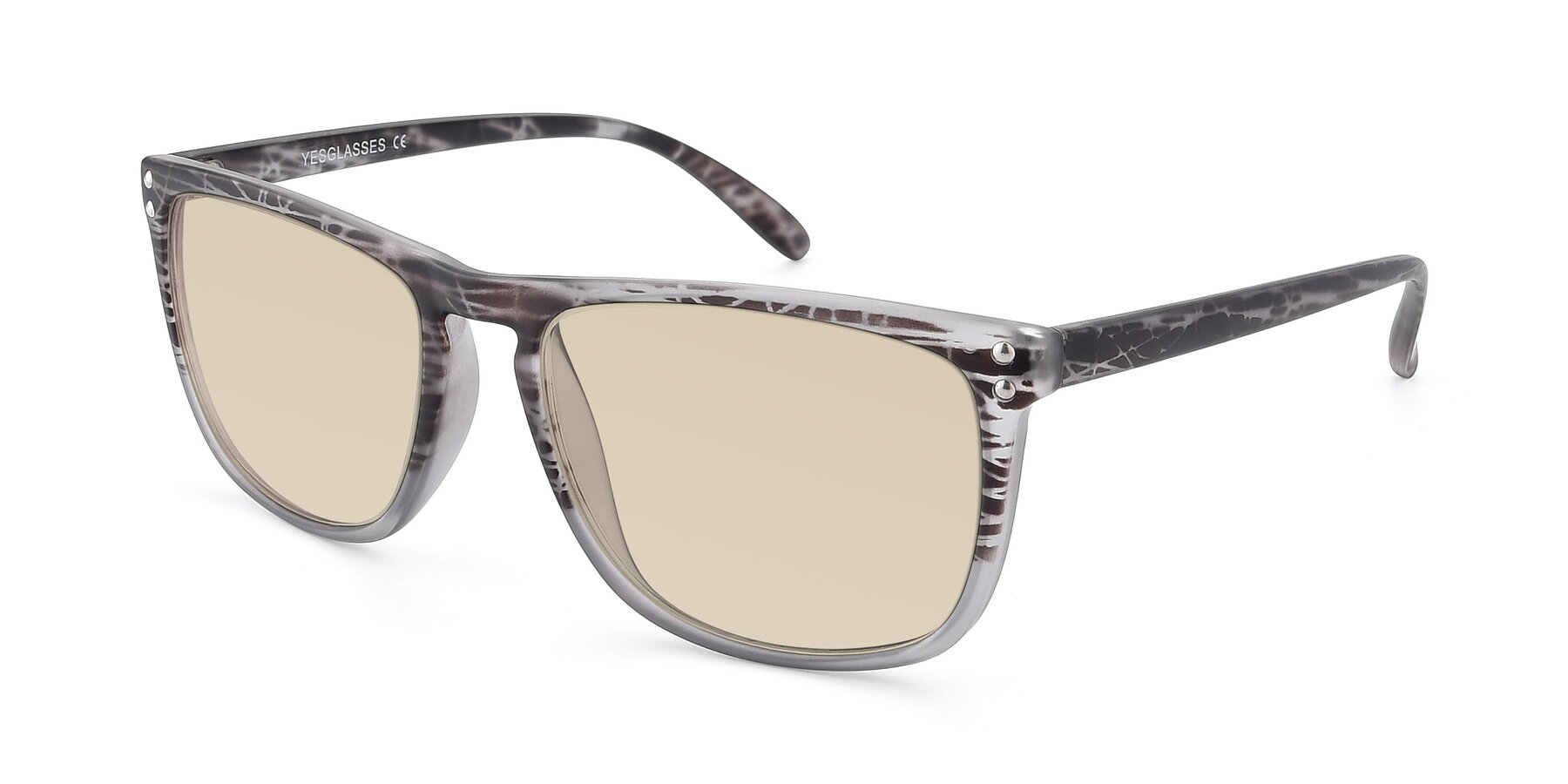 Angle of SSR411 in Translucent Floral Grey with Light Brown Tinted Lenses