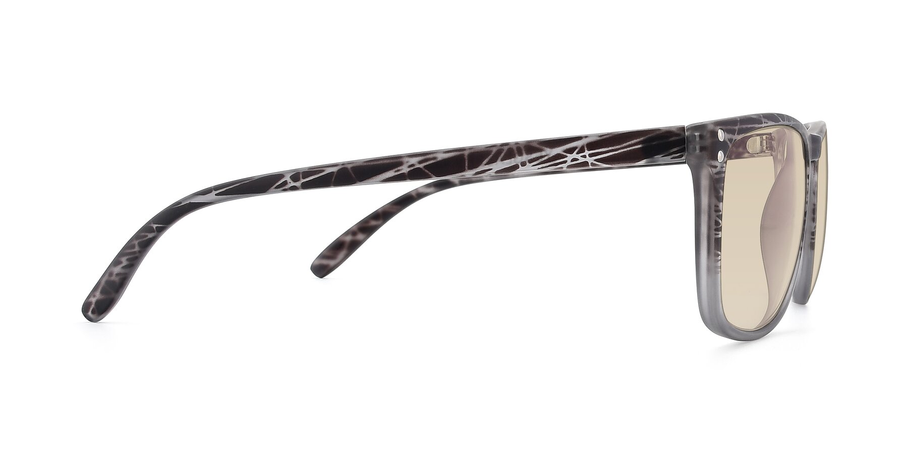 Side of SSR411 in Translucent Floral Grey with Light Brown Tinted Lenses
