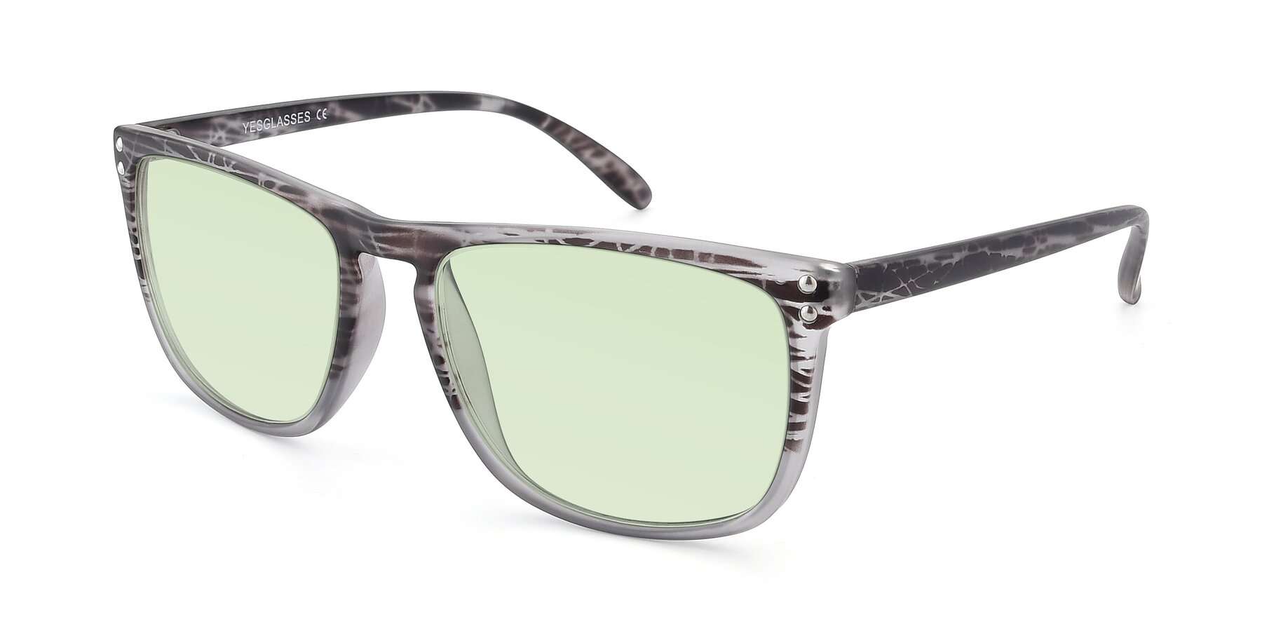 Angle of SSR411 in Translucent Floral Grey with Light Green Tinted Lenses