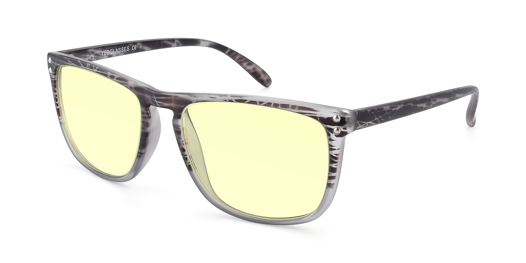 Angle of SSR411 in Translucent Floral Grey with Light Yellow Tinted Lenses