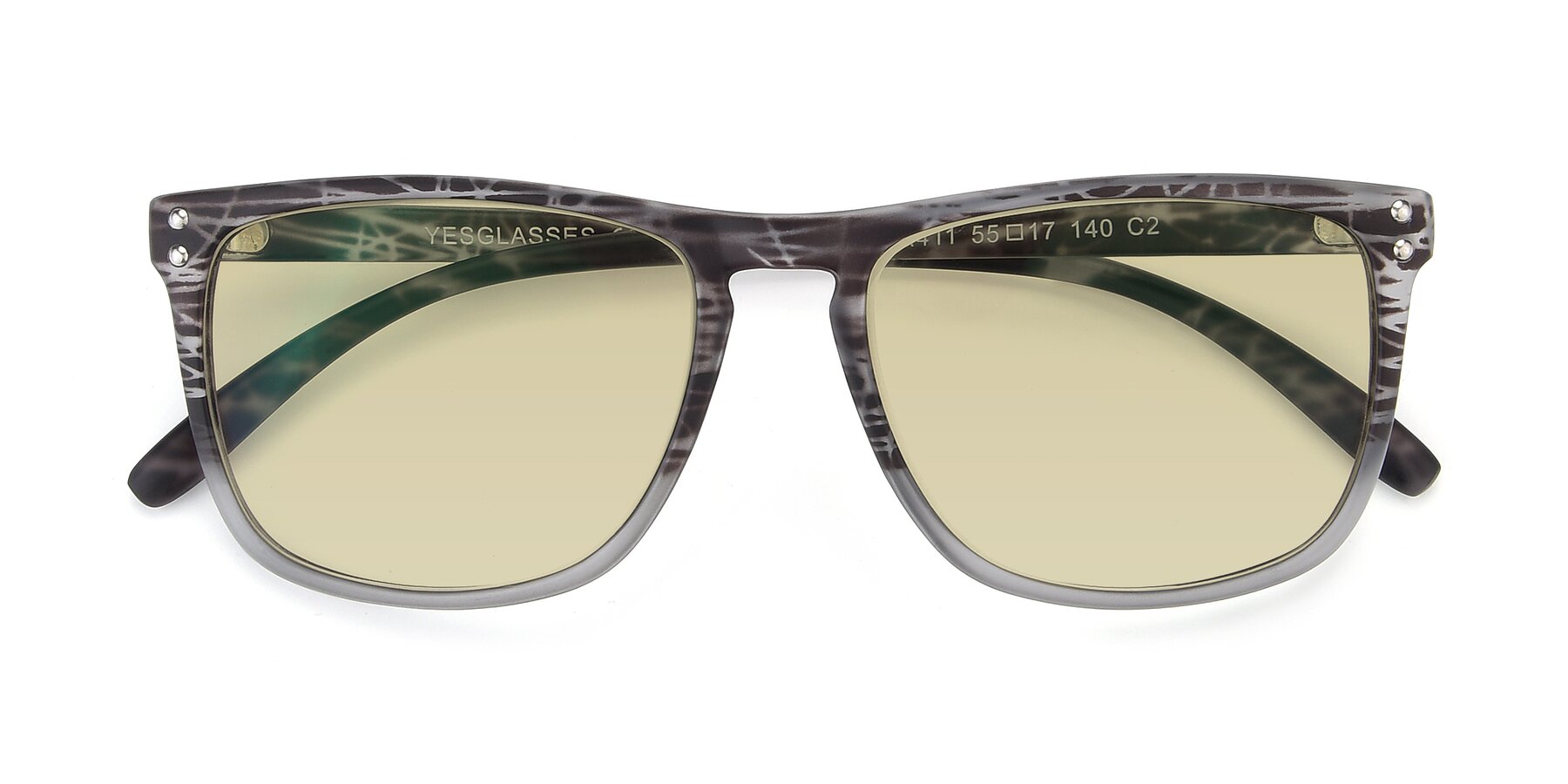 Folded Front of SSR411 in Translucent Floral Grey with Light Champagne Tinted Lenses