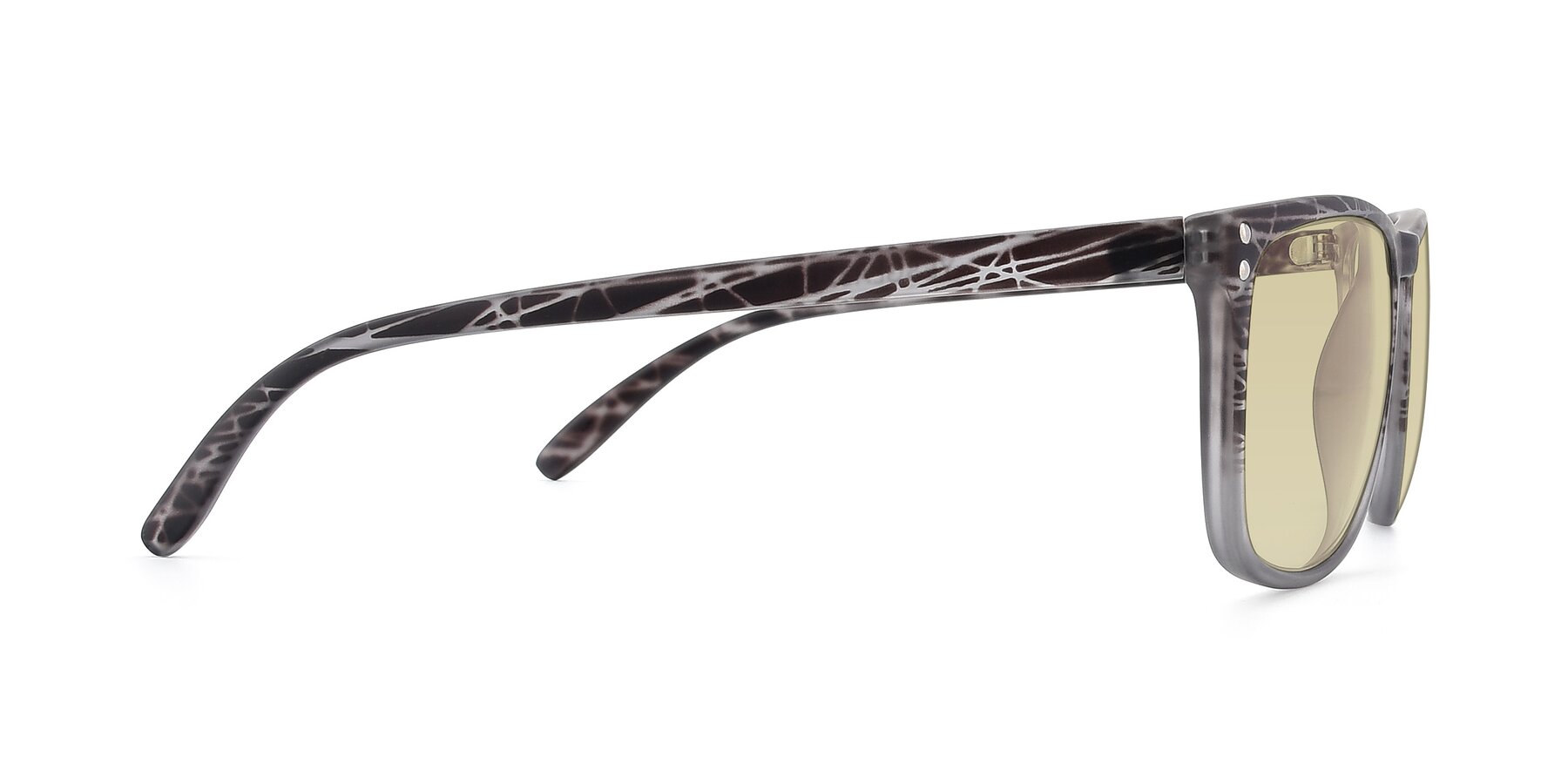 Side of SSR411 in Translucent Floral Grey with Light Champagne Tinted Lenses