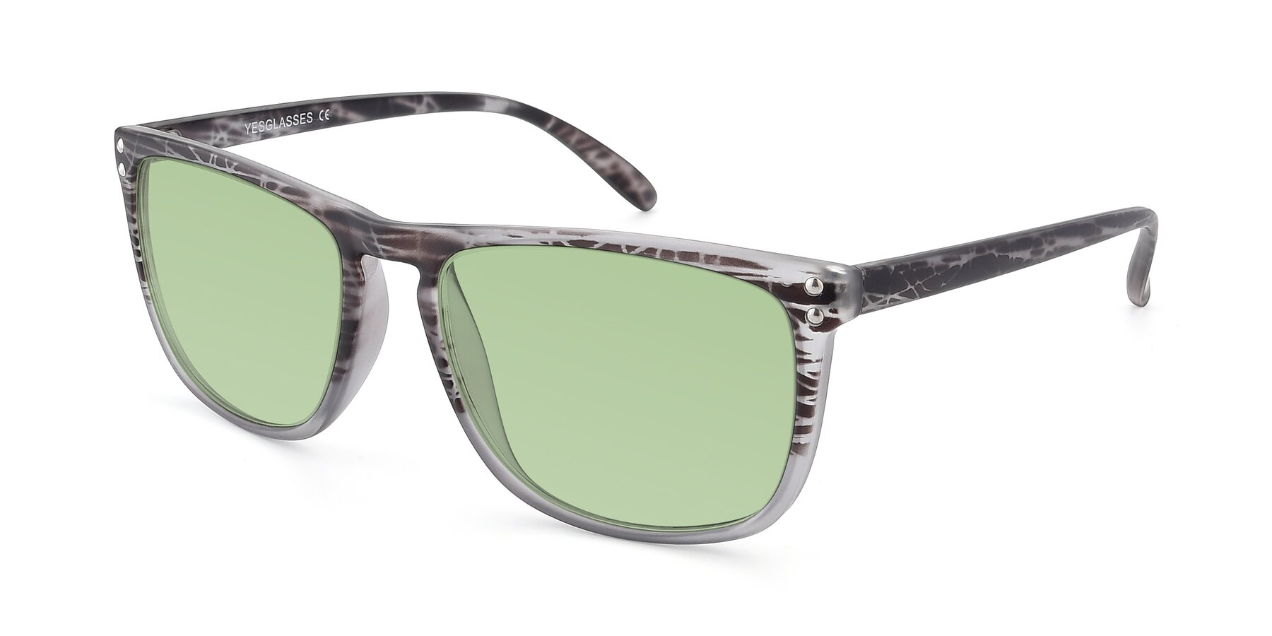 Angle of SSR411 in Translucent Floral Grey with Medium Green Tinted Lenses