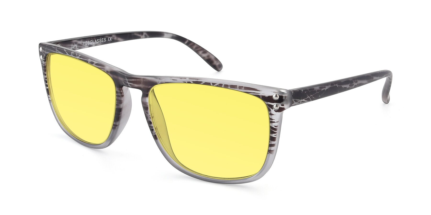 Angle of SSR411 in Translucent Floral Grey with Medium Yellow Tinted Lenses