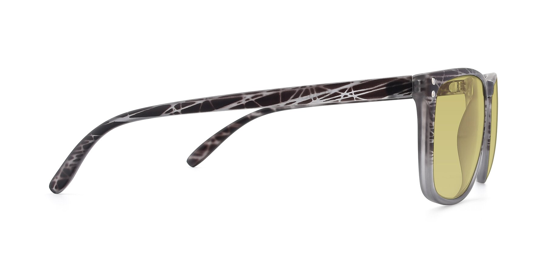 Side of SSR411 in Translucent Floral Grey with Medium Champagne Tinted Lenses