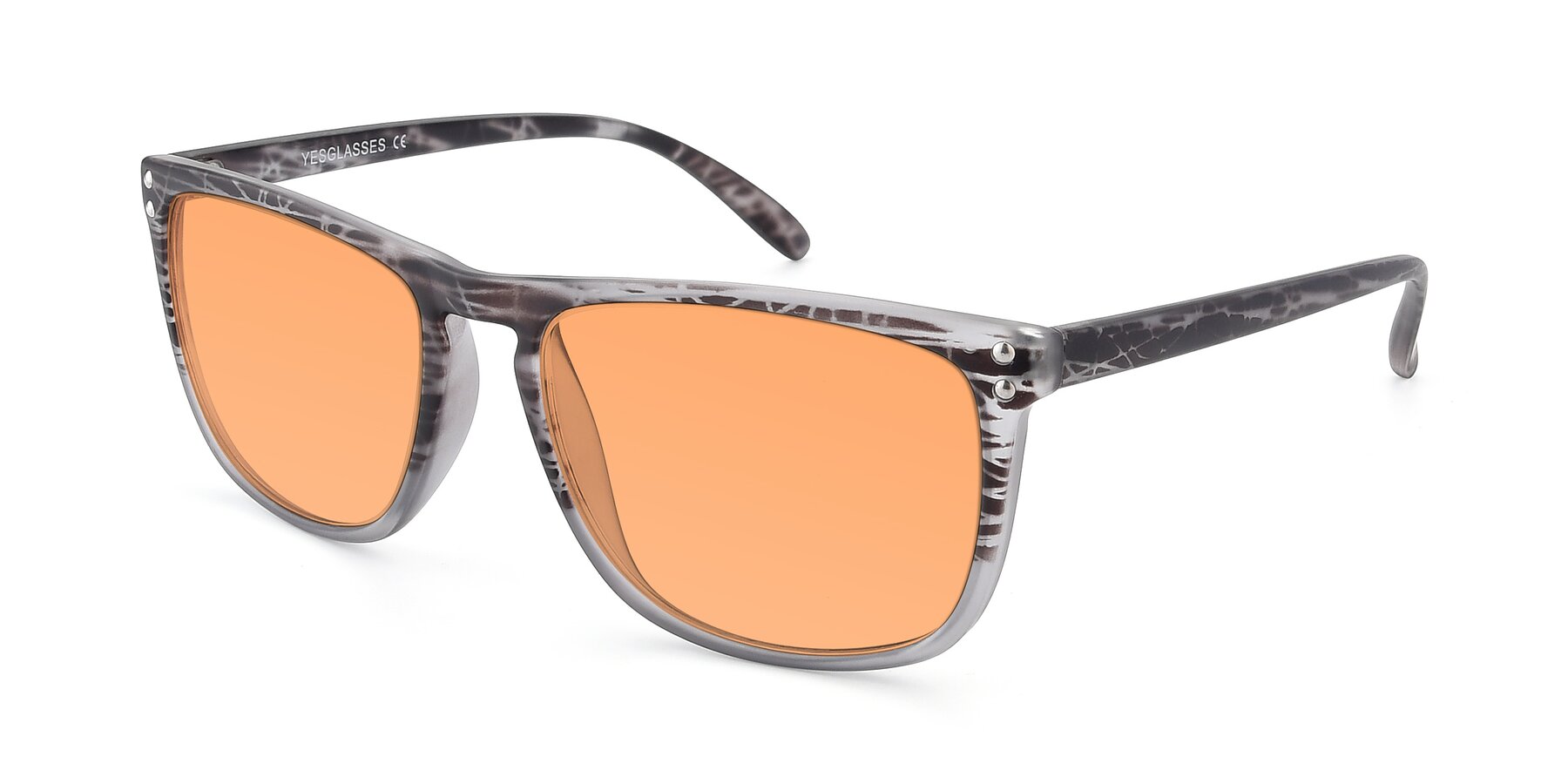 Angle of SSR411 in Translucent Floral Grey with Medium Orange Tinted Lenses