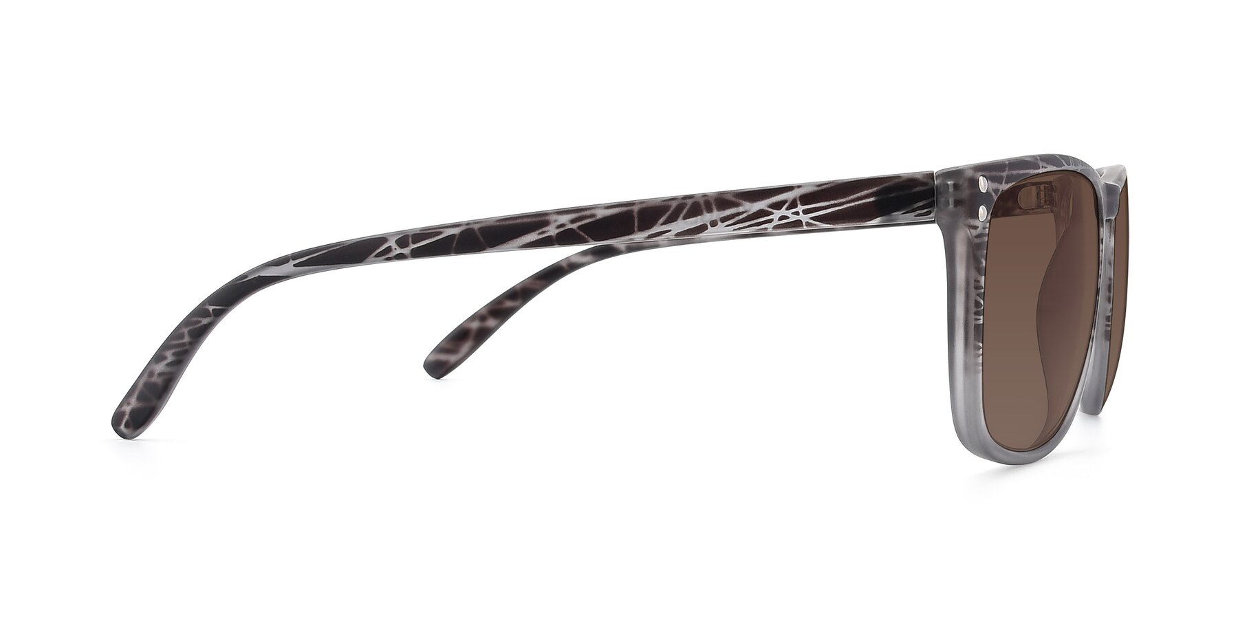 Side of SSR411 in Translucent Floral Grey with Brown Tinted Lenses