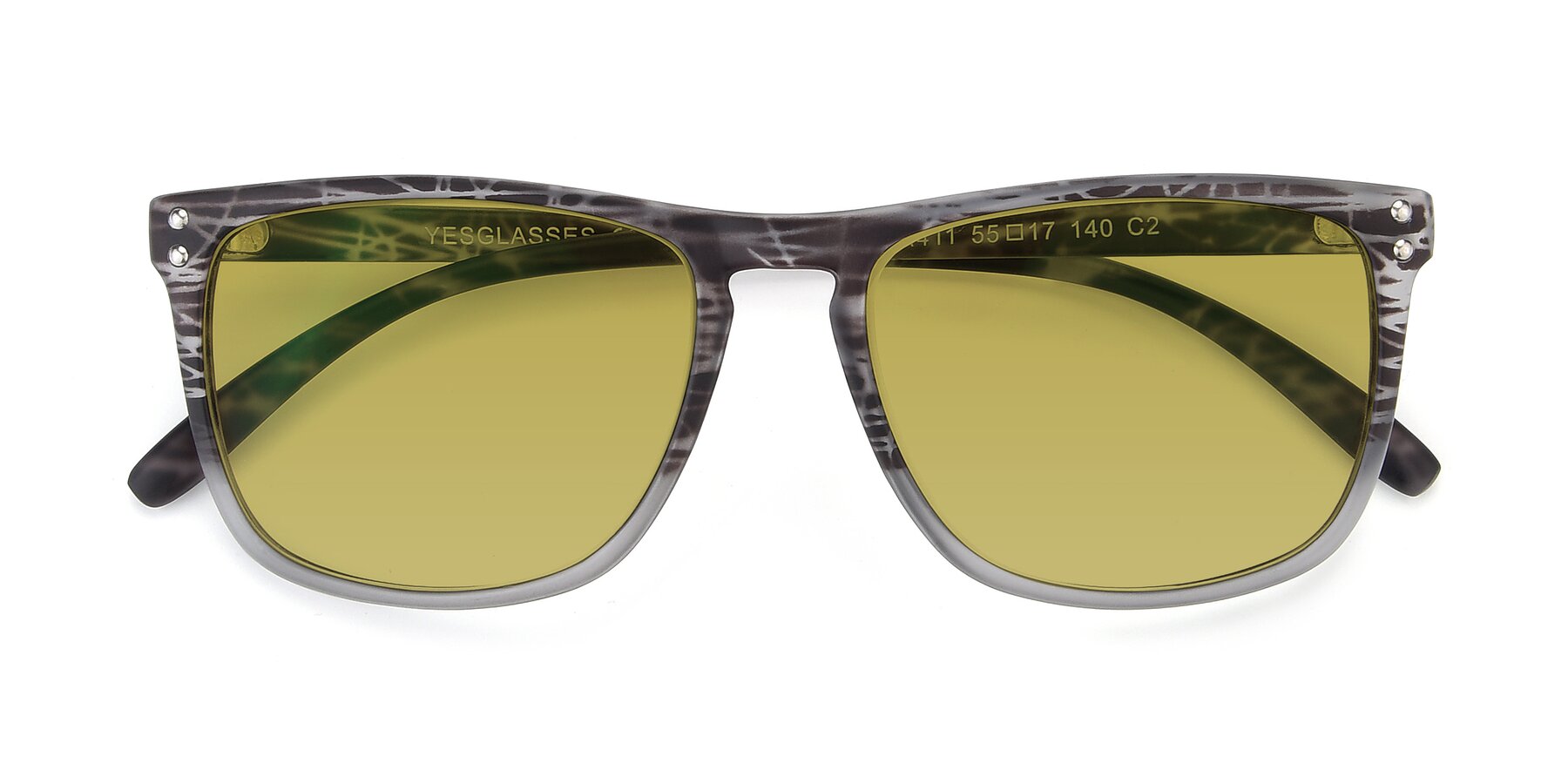 Folded Front of SSR411 in Translucent Floral Grey with Champagne Tinted Lenses