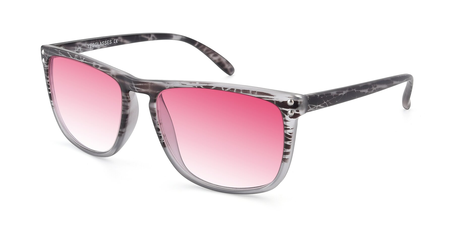Angle of SSR411 in Translucent Floral Grey with Pink Gradient Lenses