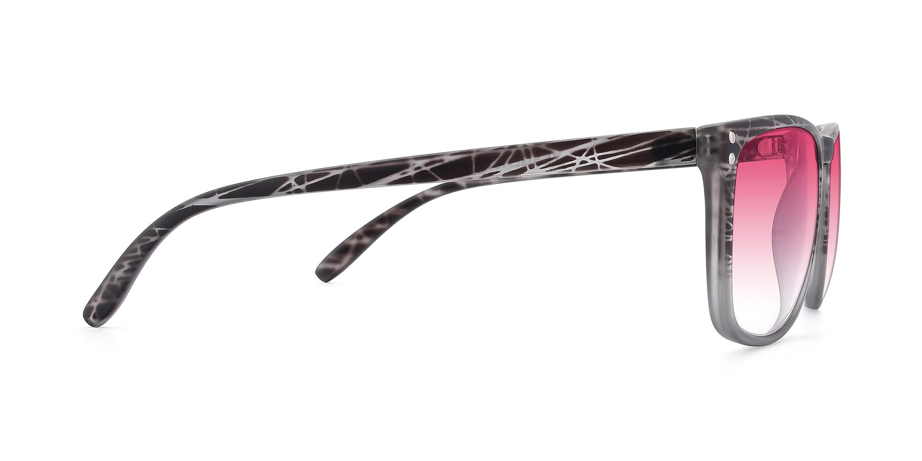 Side of SSR411 in Translucent Floral Grey with Pink Gradient Lenses