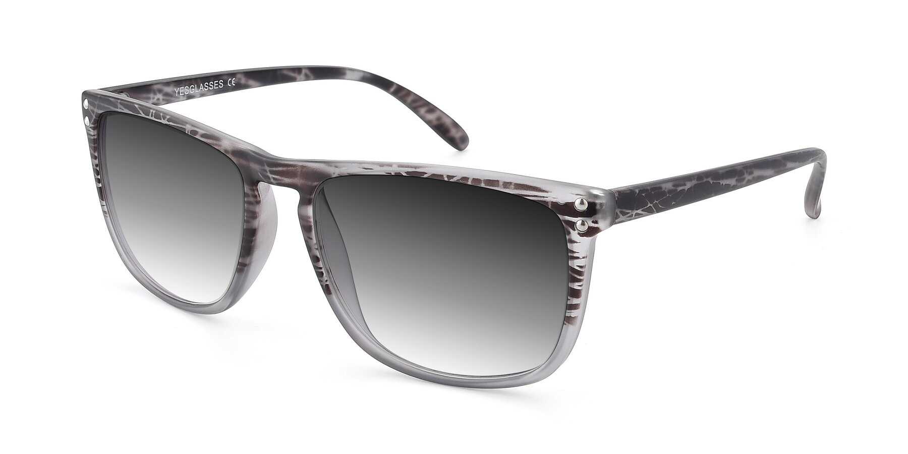 Angle of SSR411 in Translucent Floral Grey with Gray Gradient Lenses