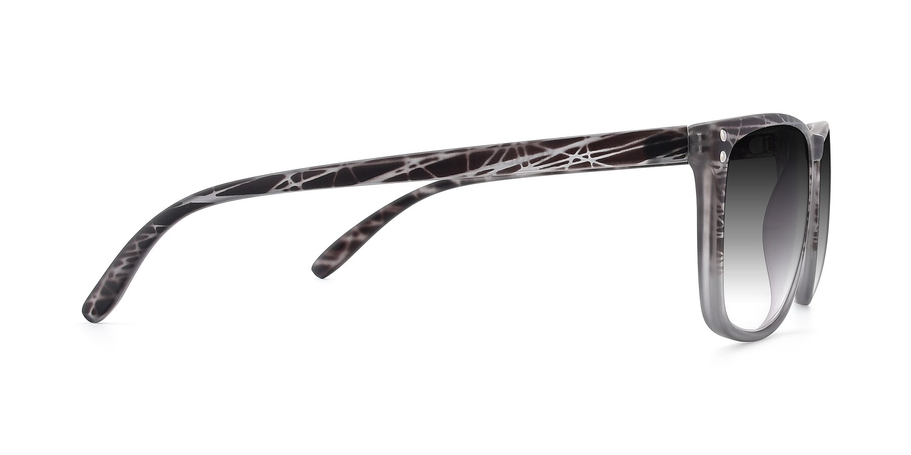 Side of SSR411 in Translucent Floral Grey with Gray Gradient Lenses