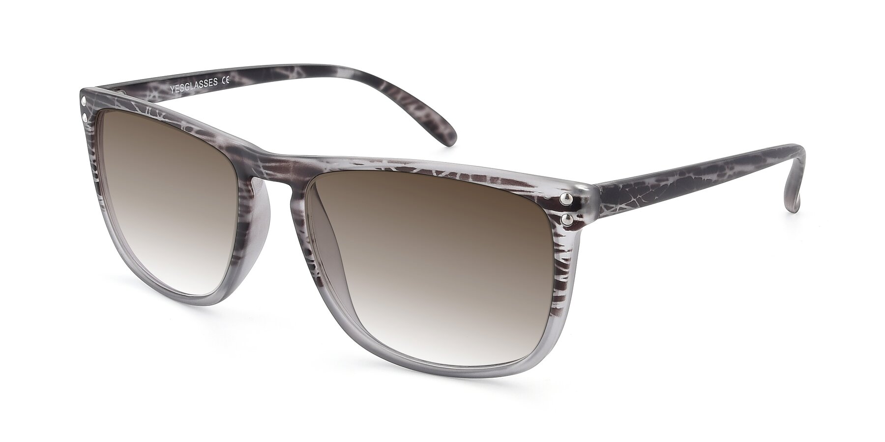 Angle of SSR411 in Translucent Floral Grey with Brown Gradient Lenses