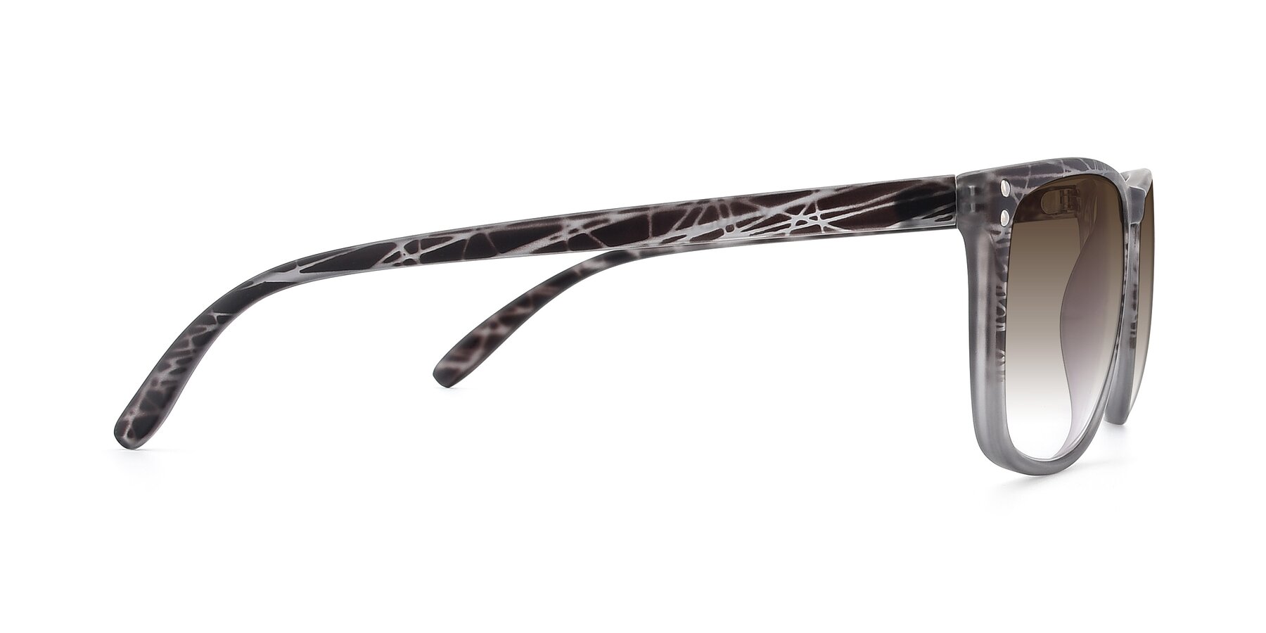 Side of SSR411 in Translucent Floral Grey with Brown Gradient Lenses