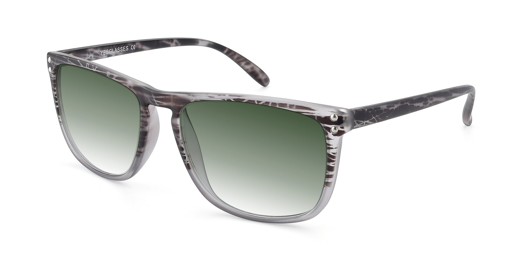 Angle of SSR411 in Translucent Floral Grey with Green Gradient Lenses