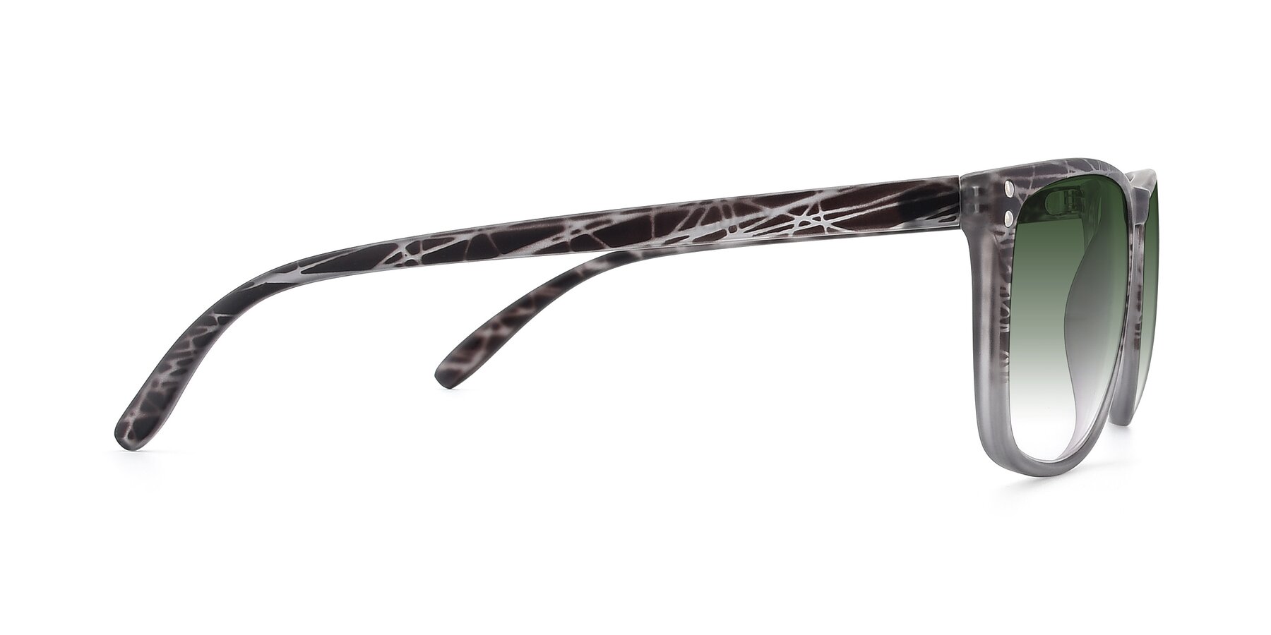 Side of SSR411 in Translucent Floral Grey with Green Gradient Lenses