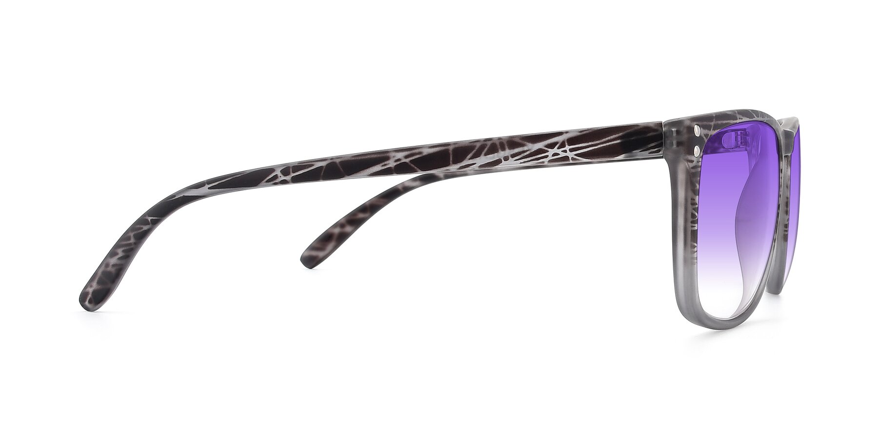 Side of SSR411 in Translucent Floral Grey with Purple Gradient Lenses