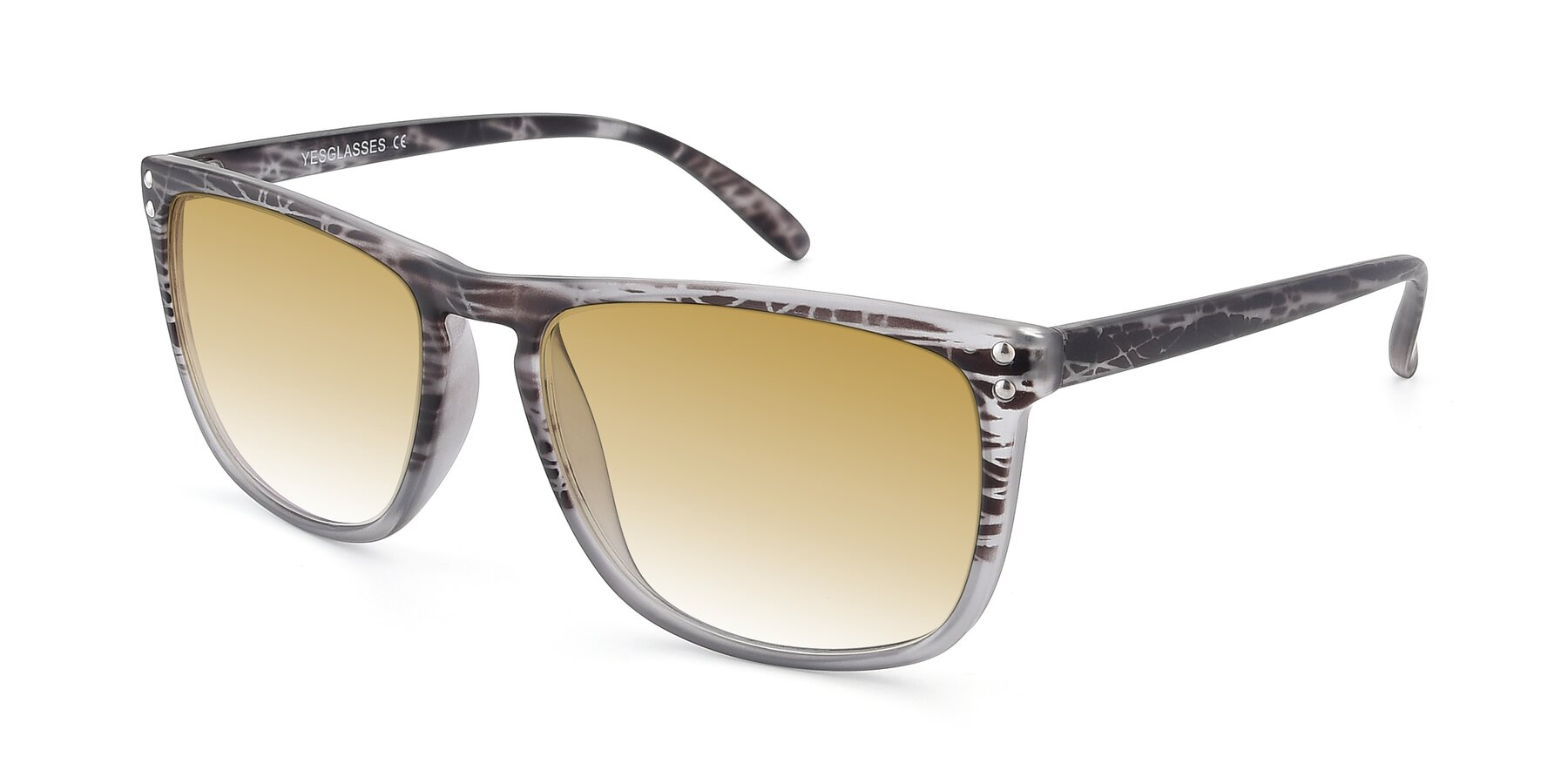 Angle of SSR411 in Translucent Floral Grey with Champagne Gradient Lenses